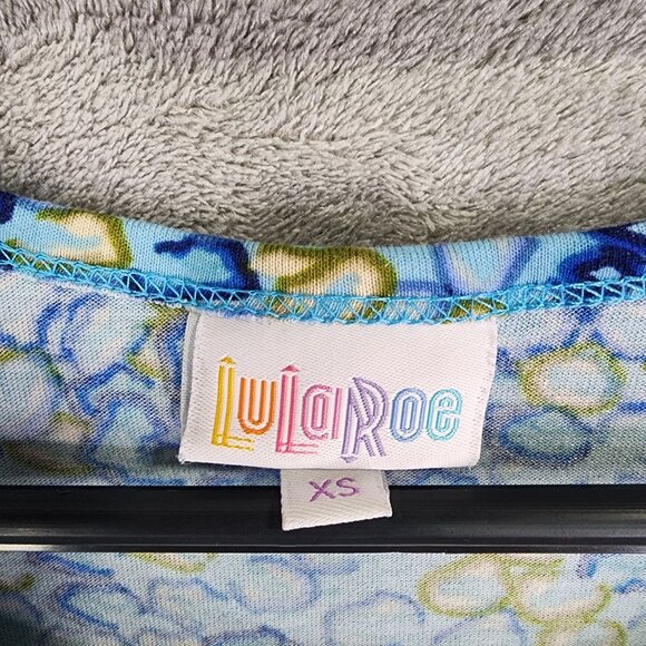 Womens LuLaRoe Simply Comfortable A-Line Dress Blue & Green Abstract Print XS - Picture 3 of 8